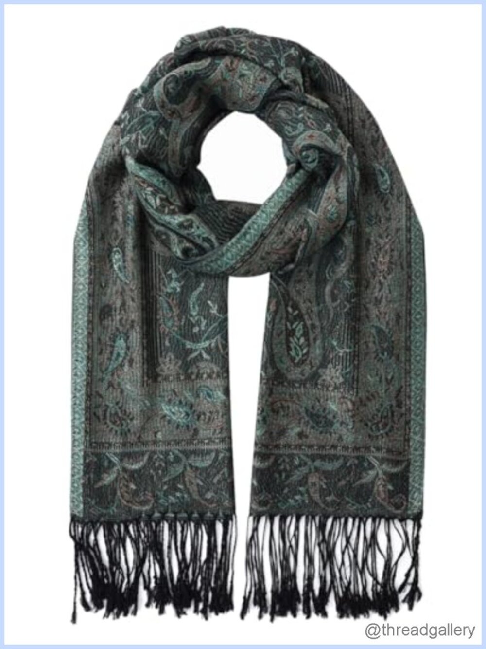 Soft Silky Pashmina Shawl Wrap Paisley Fringe Scarf Lightweight